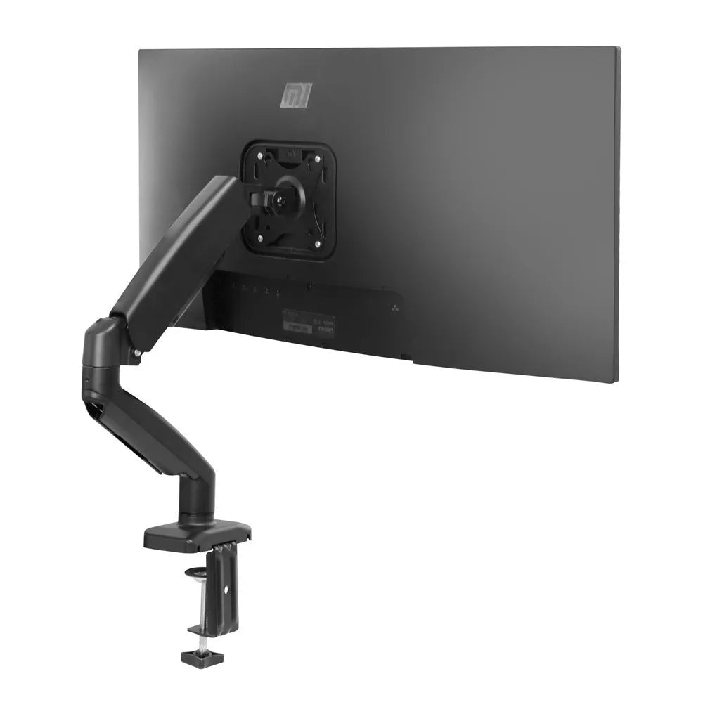 Black rotating telescopic LCD monitor bracket with desk clamp and 35cm extending arm