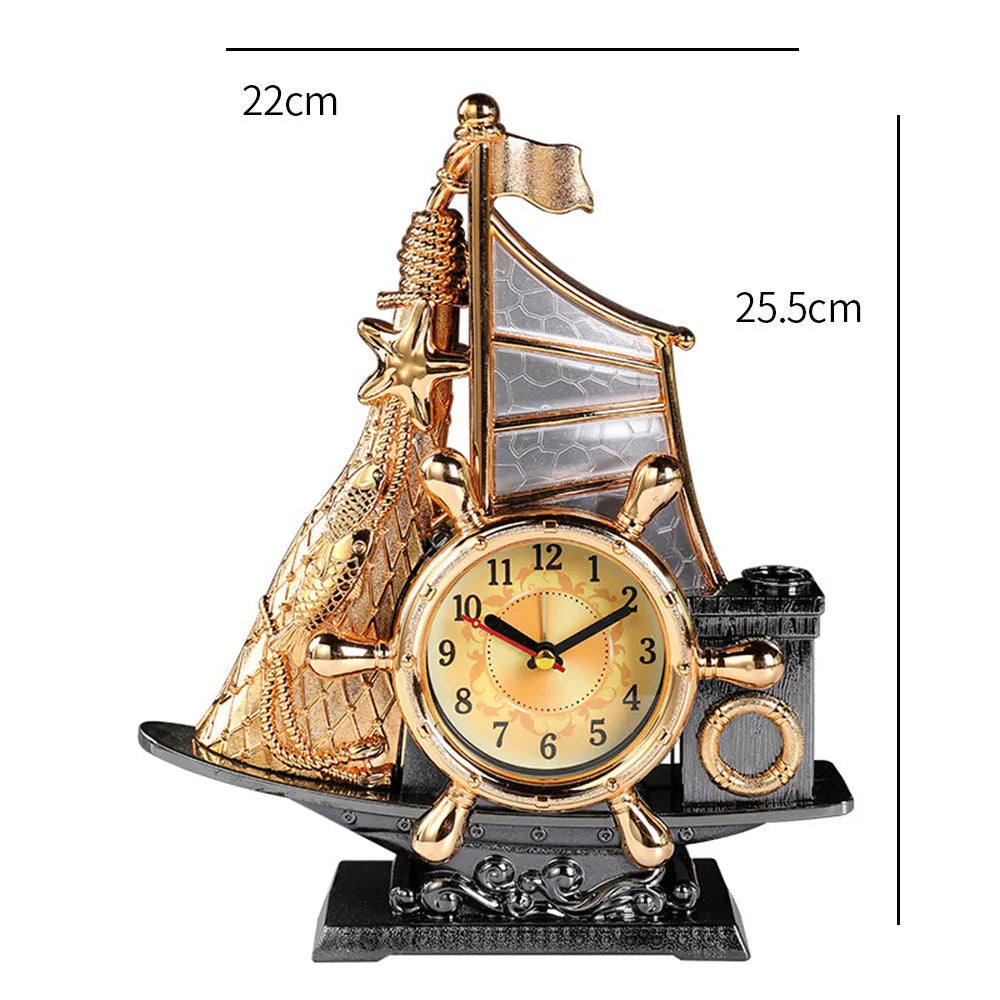 Gold or silver plastic fashion alarm clock with packaging dimensions 22.6cm × 9.6cm × 15.5cm