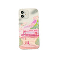 Colourful two cat cartoon design on a soft silicone iPhone rear cover case.