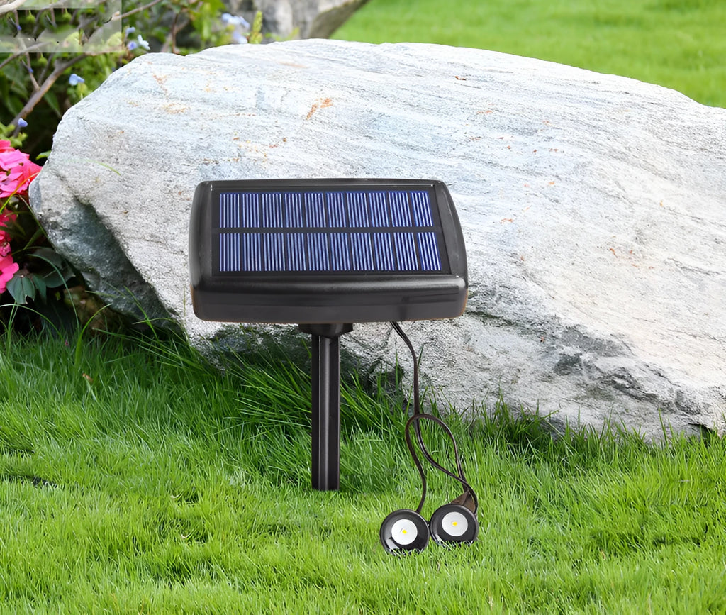 Solar flower pot LED lawn light with IPX4 waterproof rating, 0.2W, warm or white light, placed in garden