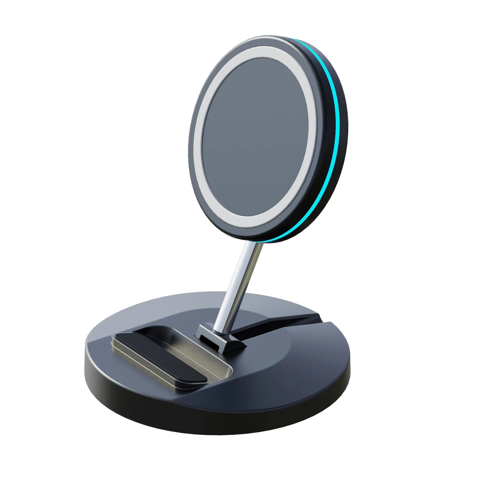 Folding magnetic wireless charging stand for iPhone 12 with three positioning options