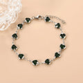 Geometric heart-shaped stainless steel bracelet with colourful electroplated finish