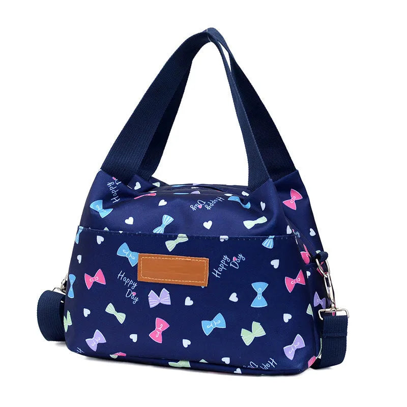 Women's Korean-style fashion shoulder bag large capacity nylon square vertical with sandwich pocket daily use