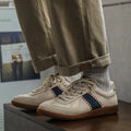 White mesh low-heel men's casual exercise sneakers with flat heel