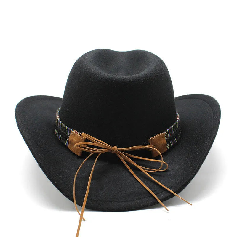 Western cowboy hat with a tall bell crown in a choice of colours on a wooden background