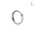 G23 titanium alloy three-sided inlaid zircon nose ring earring, unisex, geometric shape