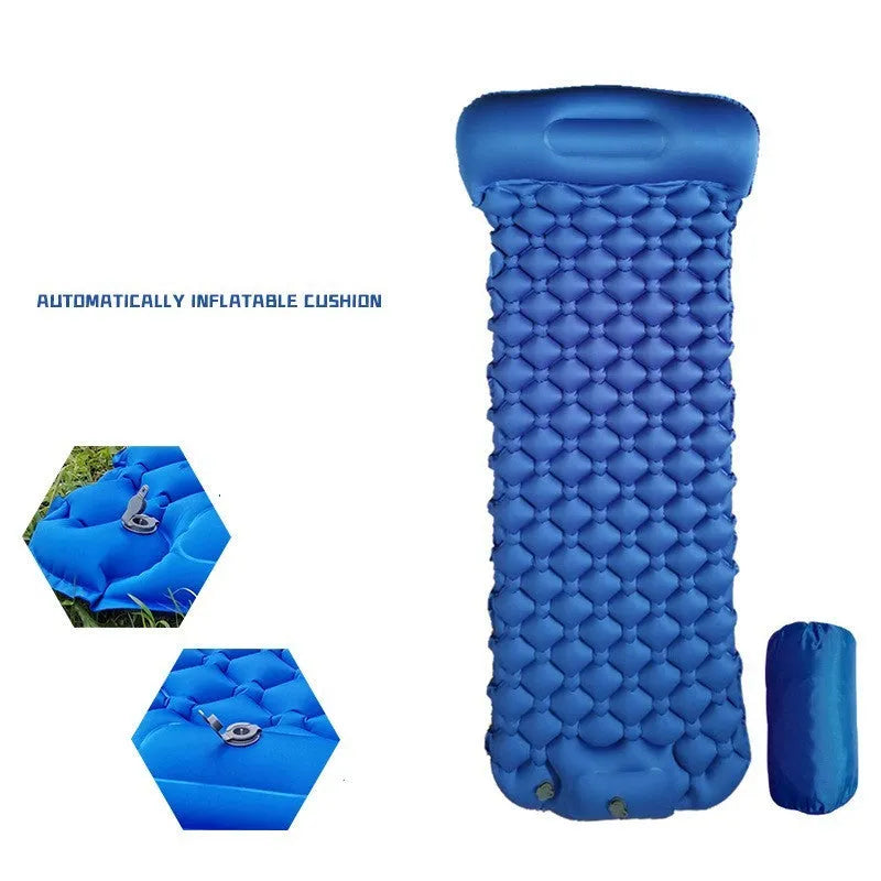 Inflatable camping mat in Lycra composite TPU, 238x68cm expanded, moisture-proof, in Blue, Green, Orange or Peacock Blue