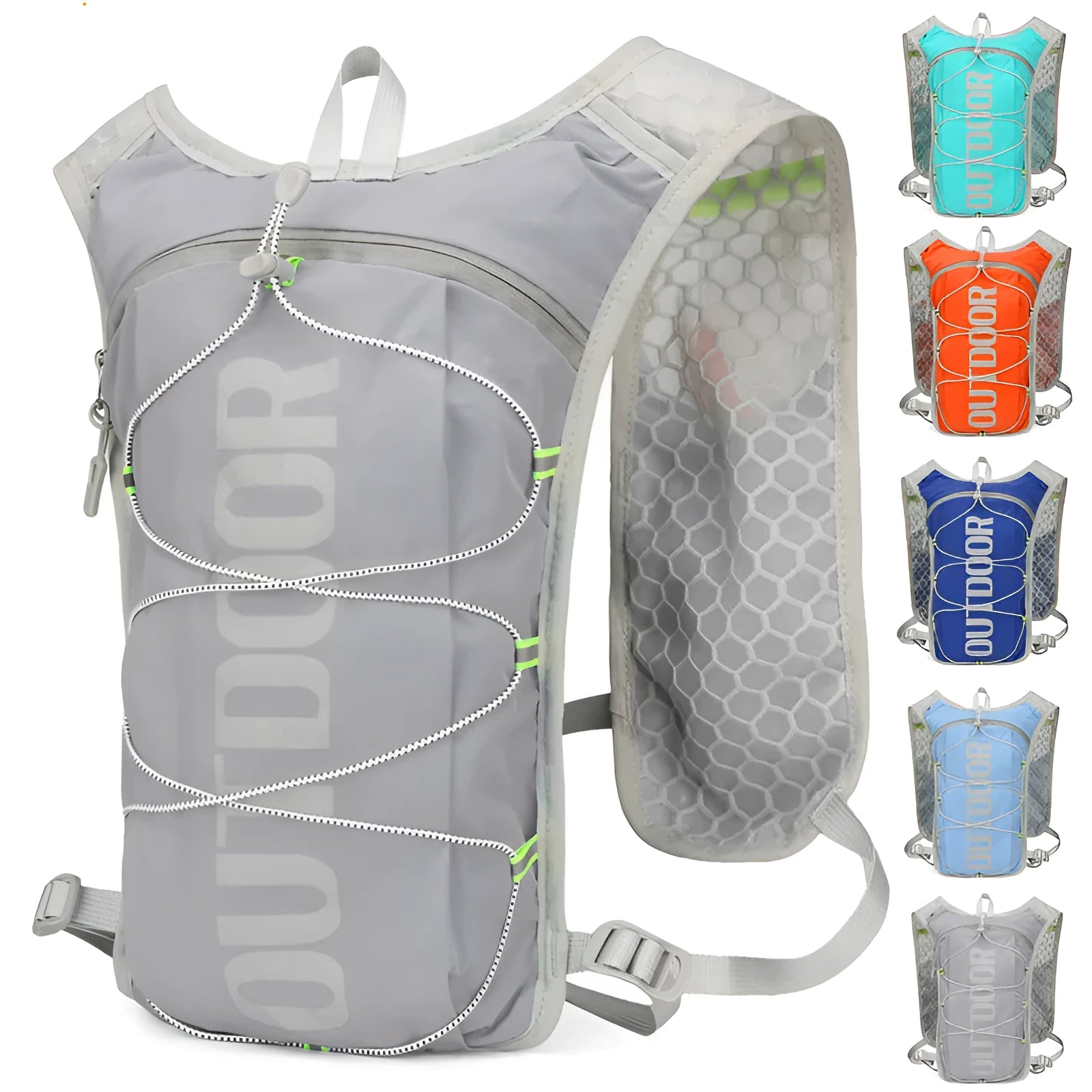 Multi-functional sports vest backpack for women in black with 5L nylon construction