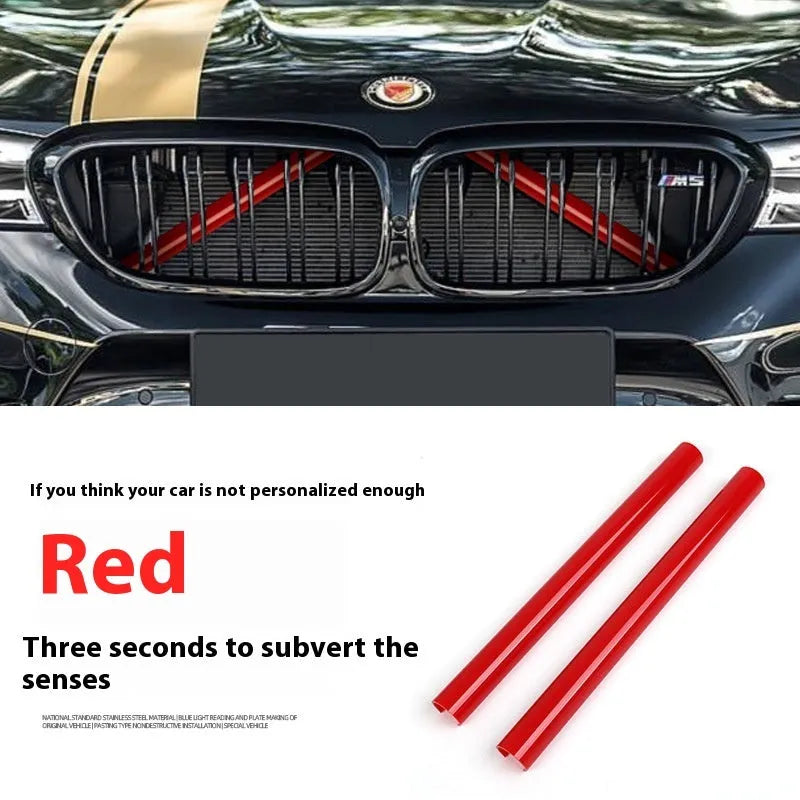 PVC car water tank horizontal bar middle net decorative strip pair in nine colours including black, red, white and cement gray
