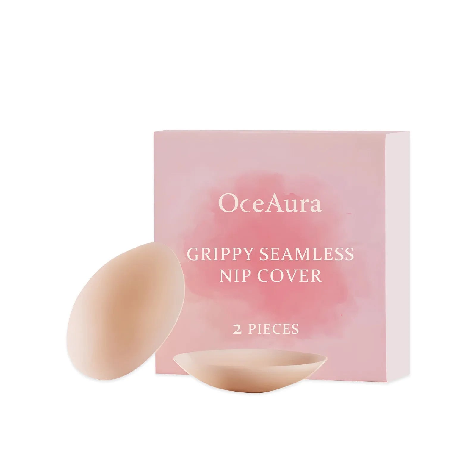 Two clear reusable hydrogel breast patches for discreet milk leakage coverage.