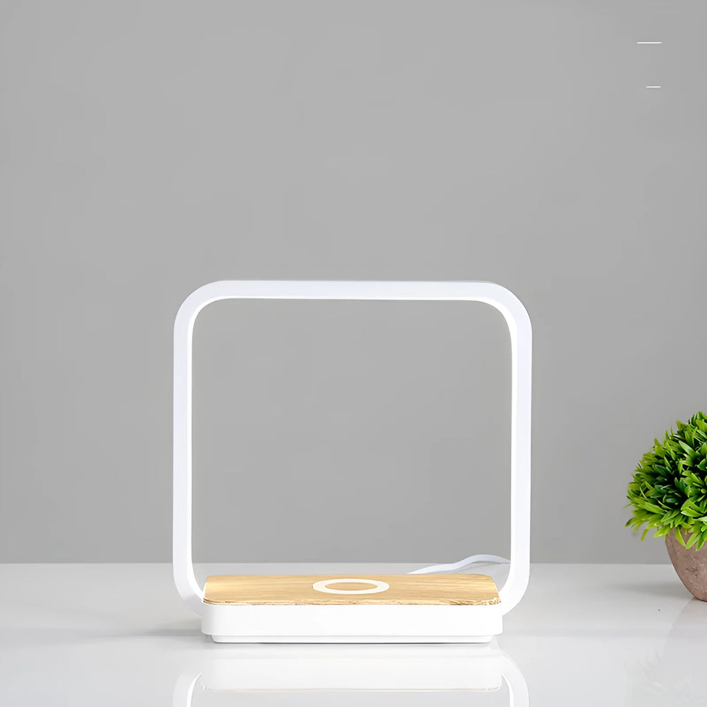Simple modern bedside lamp with mobile phone wireless charging for bedroom and study desk