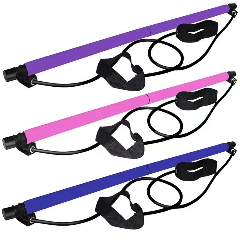 Close-up of a purple adjustable fitness pulling rope for hip training and glute exercises.