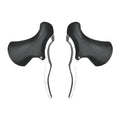 A pair of black aluminium alloy road bicycle brake handles for 22.2mm and 23.8mm handlebars.