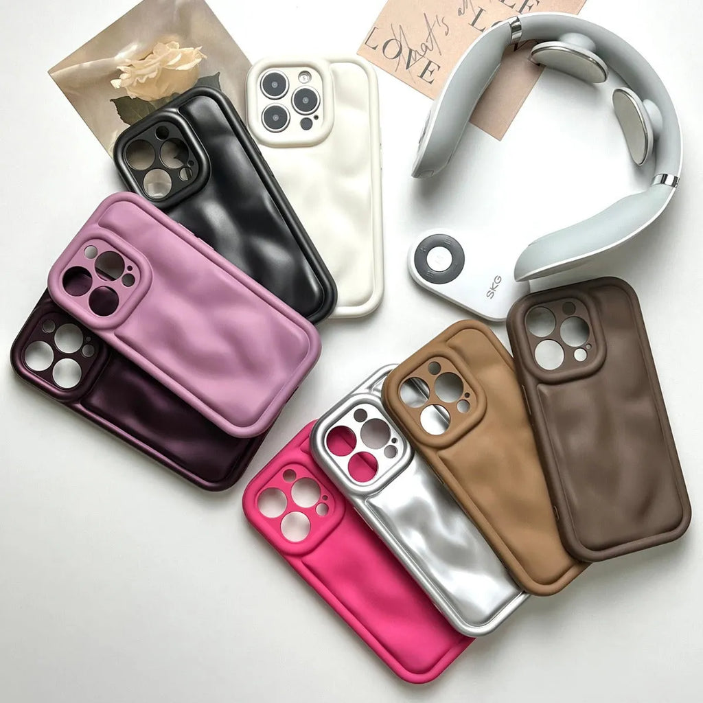 Solid colour meteorite pattern TPU silicone phone case for Apple iPhone 11-15 series, anti-fingerprint drop-resistant protective cover