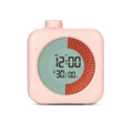 Student 60-minute visual timer with plastic shell in white and pink, modern simplicity design