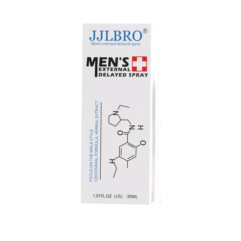 White 30ml bottle of plant extraction delay spray for men.