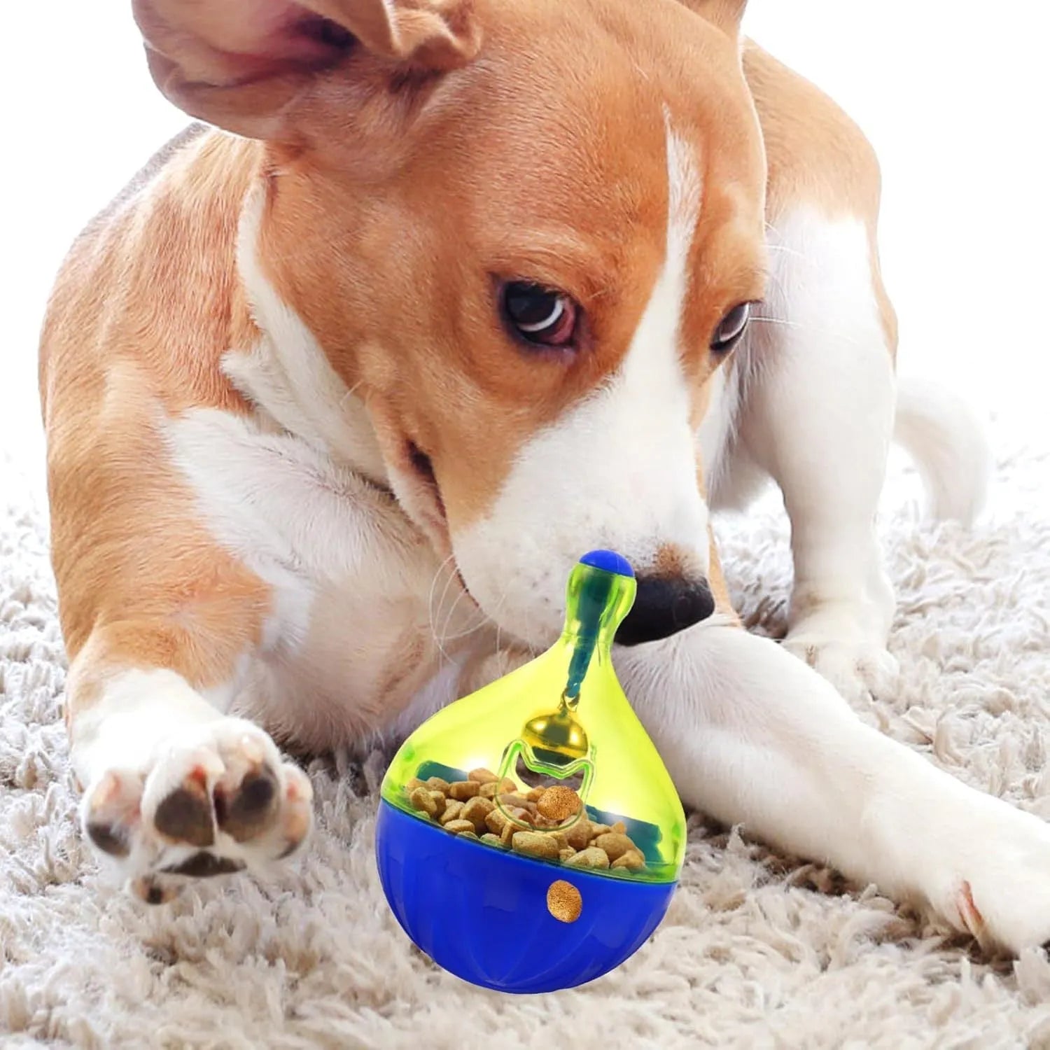 14cm tumbler-shaped pet treat dispenser for dogs and cats with leaker food system