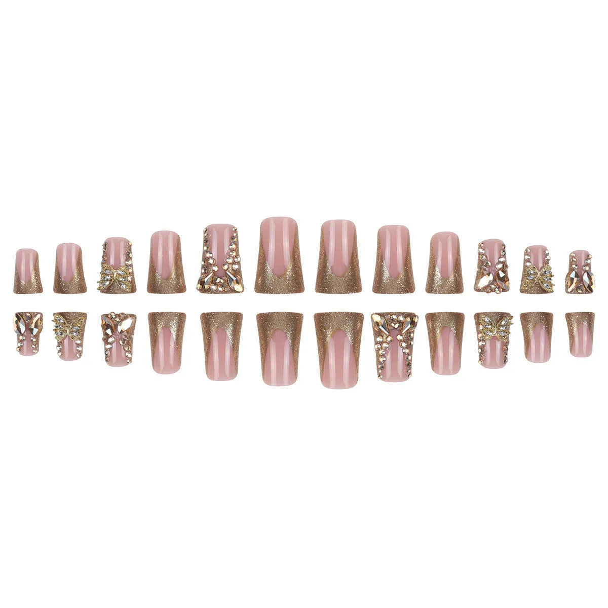 Golden Diamond In The Debris butterfly nail art stickers with jelly glue adhesive