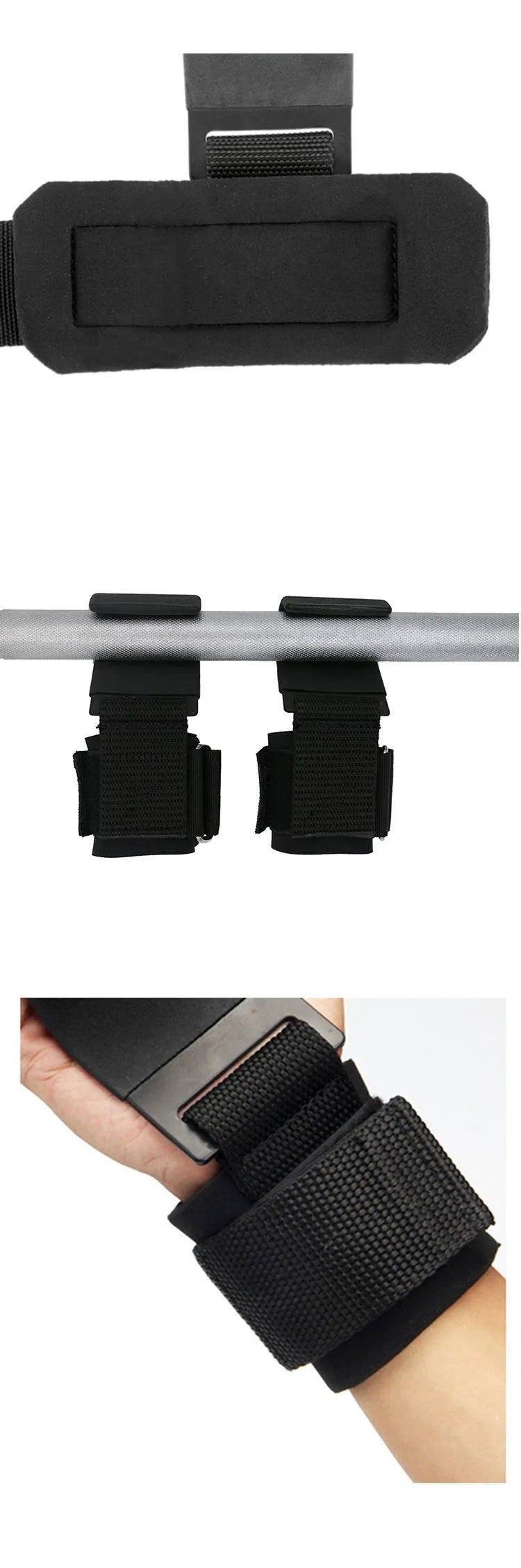 Black power hook horizontal bar made of EVA material for weightlifting grip support