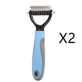 Effective Removing Knots Pet Knot Comb in pink and blue, large and small sizes with plastic handle and stainless steel teeth