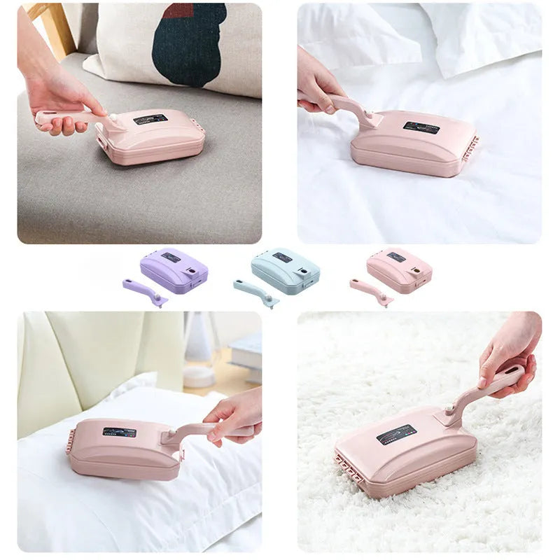 Plastic electrostatic dusting brush for bed sheet, quilt, sofa, and carpet hair removal, blue pink purple