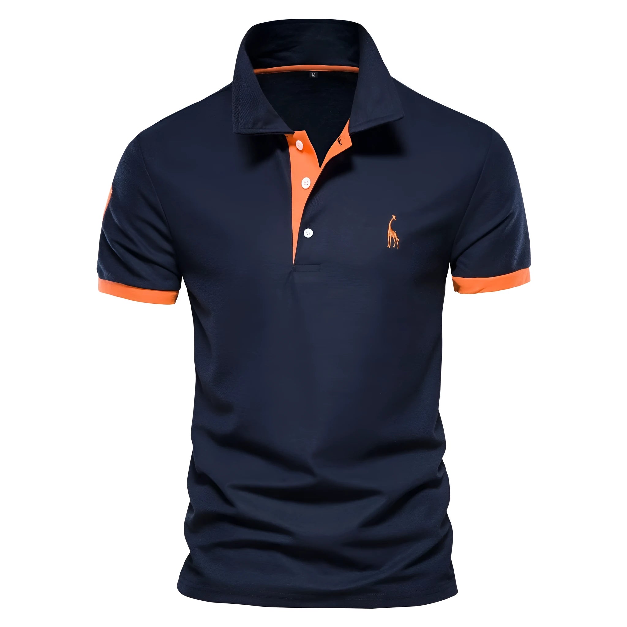 Men's slim fit grey T-shirt featuring a detailed embroidered deer design on the chest.