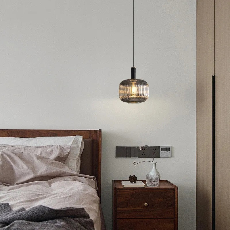 Italian minimalist copper and glass pendant light for bedroom or dining room, 220V, six light colour options