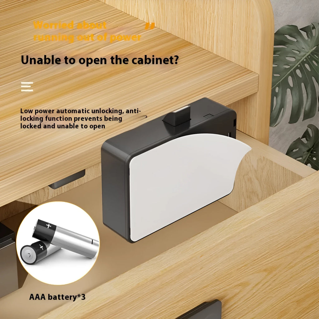 Punch-free invisible drawer lock with key for wardrobes and drawers
