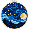 Handmade embroidery kit with festive pattern on linen fabric, 20 cm x 20 cm three-dimensional needlework design.