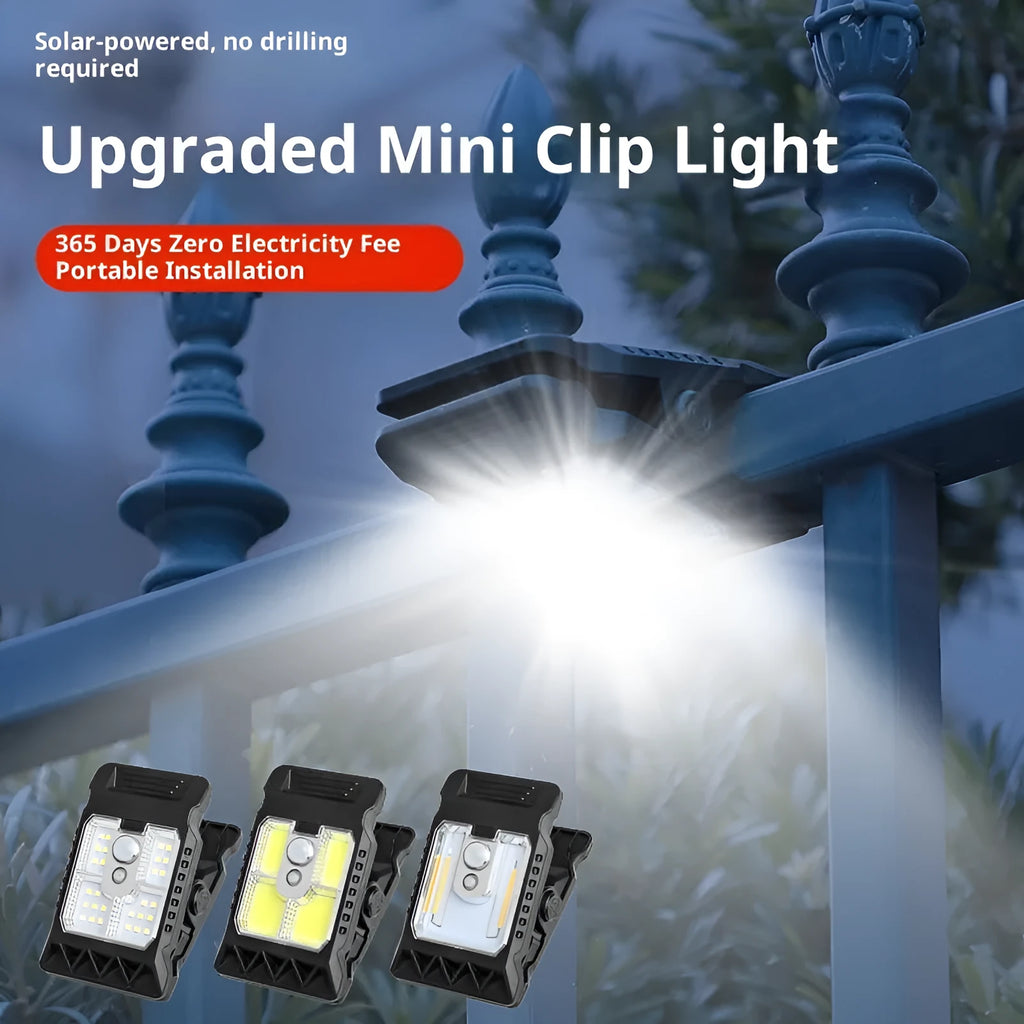 Solar clip lamp outdoor intelligent induction, compact 7.6 x 11.2cm, models YD-21A YD-21B YD-21C
