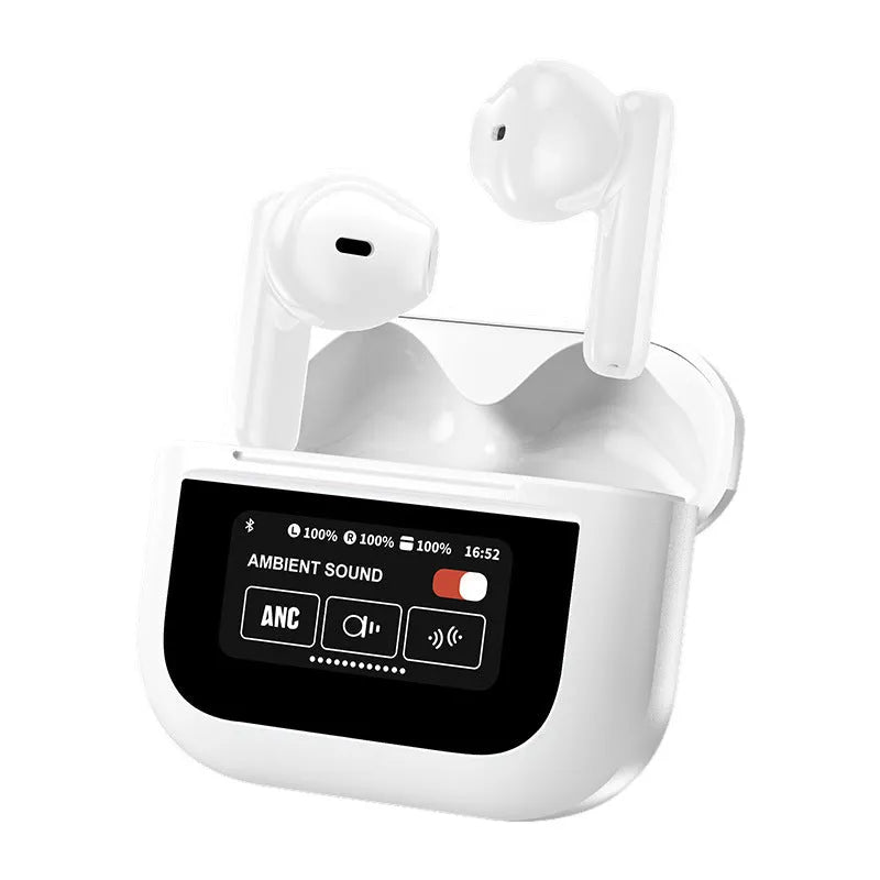 Full-colour touch screen Bluetooth headset with LCD display and ear hook design