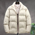Winter stand-collar cotton coat for couples, plus velvet thicken, long sleeve, black khaki light blue or pink