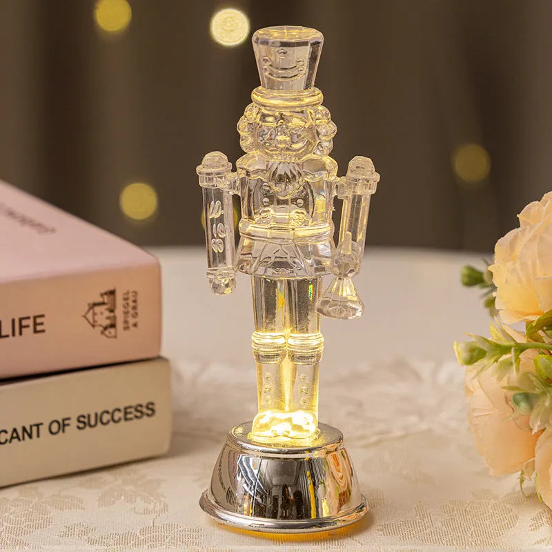 Transparent plastic walnut soldier nutcracker Christmas decoration in traditional design