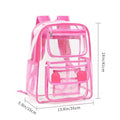 Transparent PVC large capacity travel backpack in multiple colour options including blue and red.