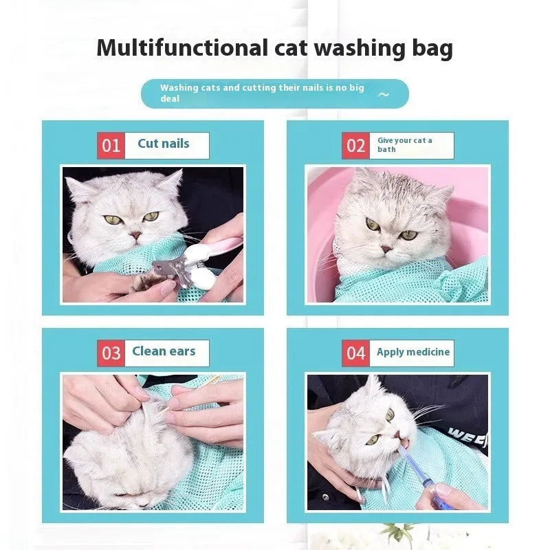Upgraded fifth-generation cat grooming bag with detachable lifting mechanism in grey and white colour option