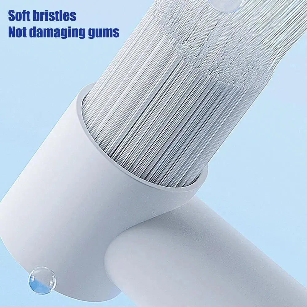 Cat toothbrush with anti-slip handle, 15cm, for kittens and small dogs, in blue or yellow with flat or pointed head