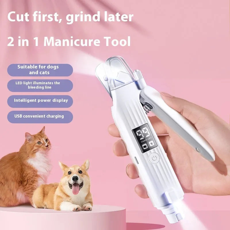 HZ8 White dog nail clippers with piercing function and ABS plastic construction