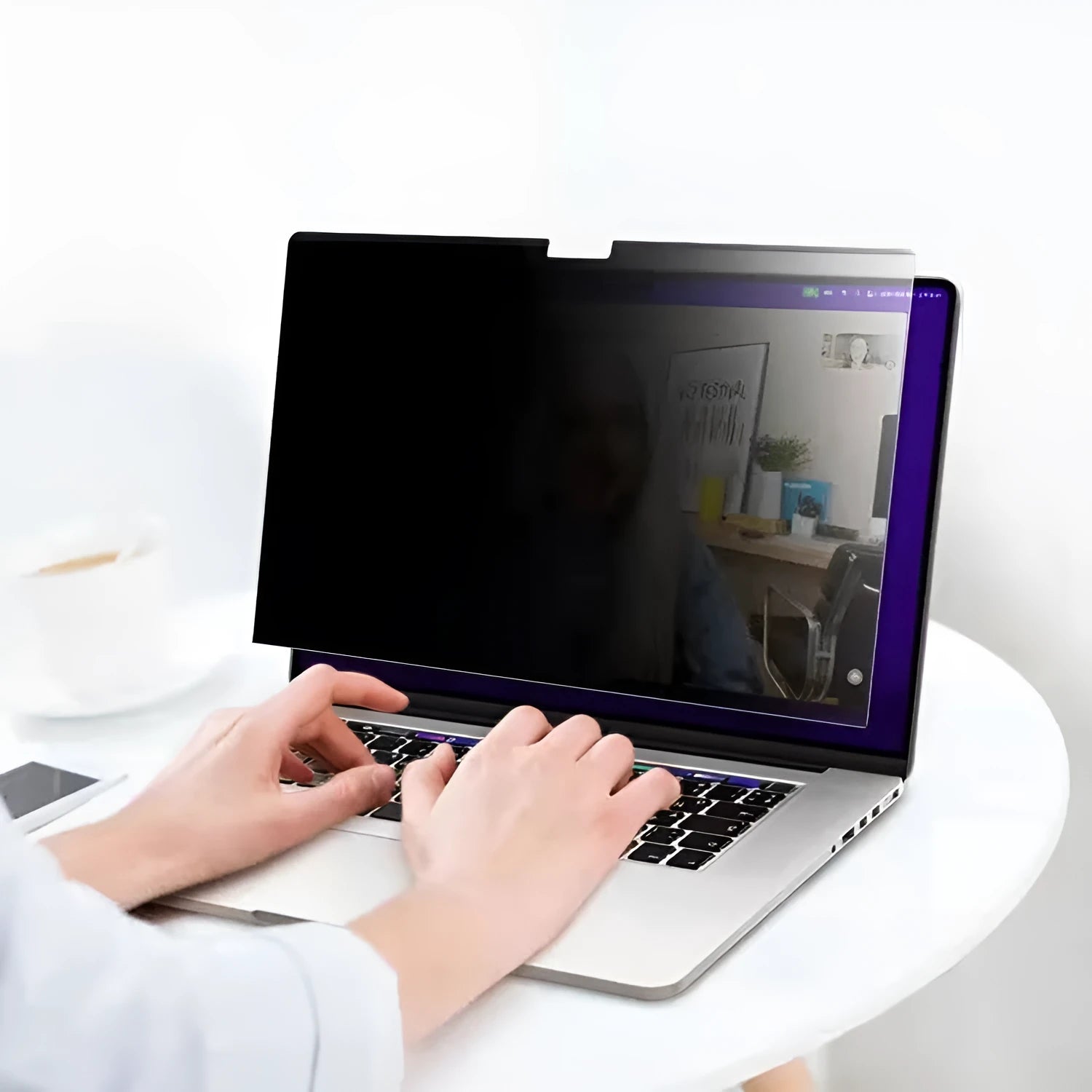 Magnetic anti camera screen film for Apple MacBook in anti-peep style with German three-layer PET construction
