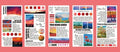 Pack of 20 paper landscape painting stickers measuring 60 by 120 millimetres