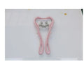 Blue swan-shaped manual neck massager with six wheels and a natural crystal jade scraping board on a white background.