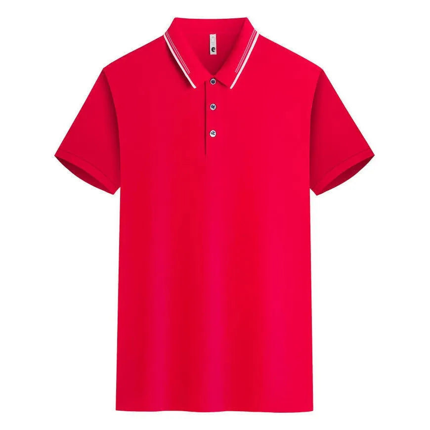 Ladies red asymmetric cotton top with bead chain jacquard lapel detail, Korean style fashion.