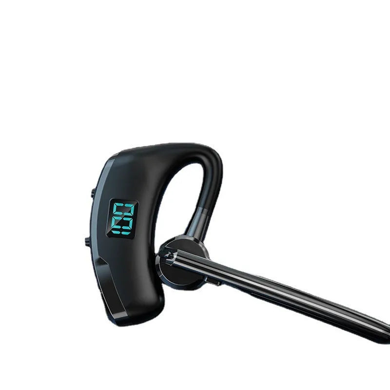 V8S Black voice control single-ear Bluetooth headset with digital display for car use