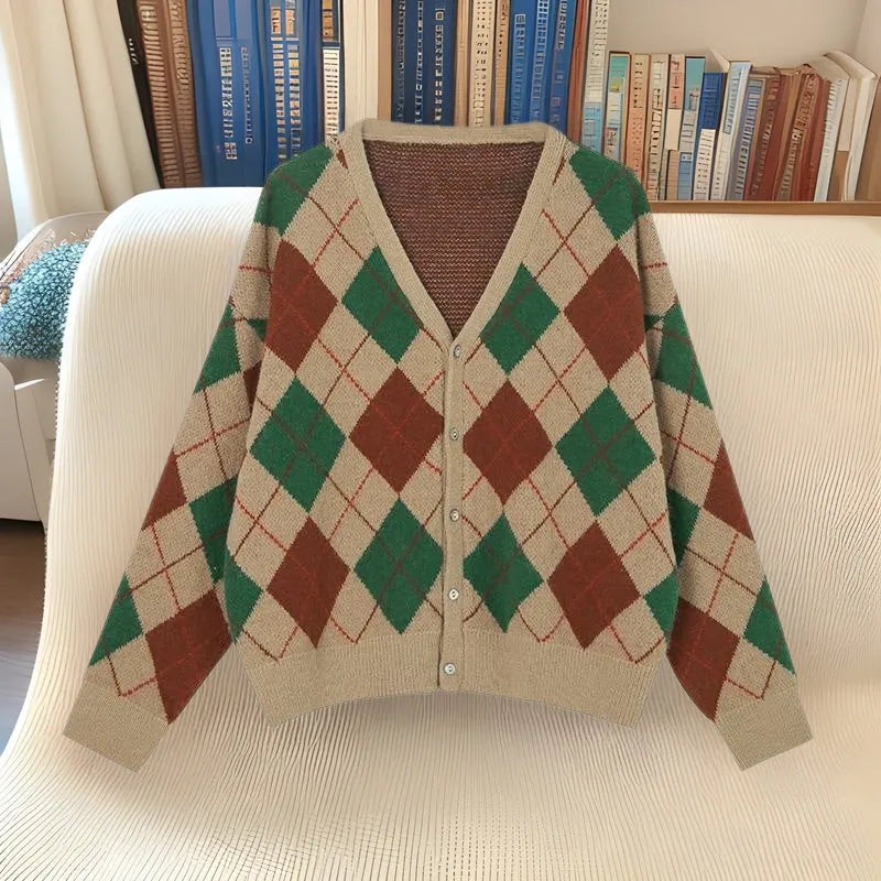 Casual acrylic knit cardigan in macaron colours with regular sleeves and free size regular cut