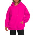Unisex loose fit drop-shoulder sleeve hoodie in polyester, available in multiple colours for casual exercise and daily wear.