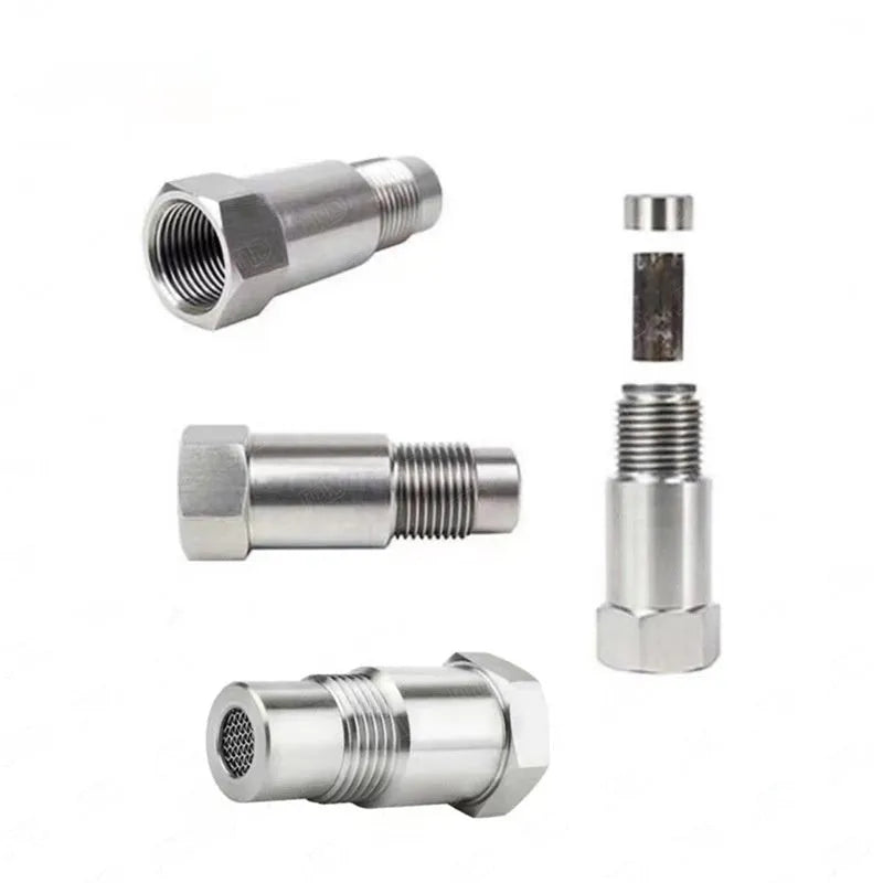 304 stainless steel oxygen sensor adapter with three-way catalyst design