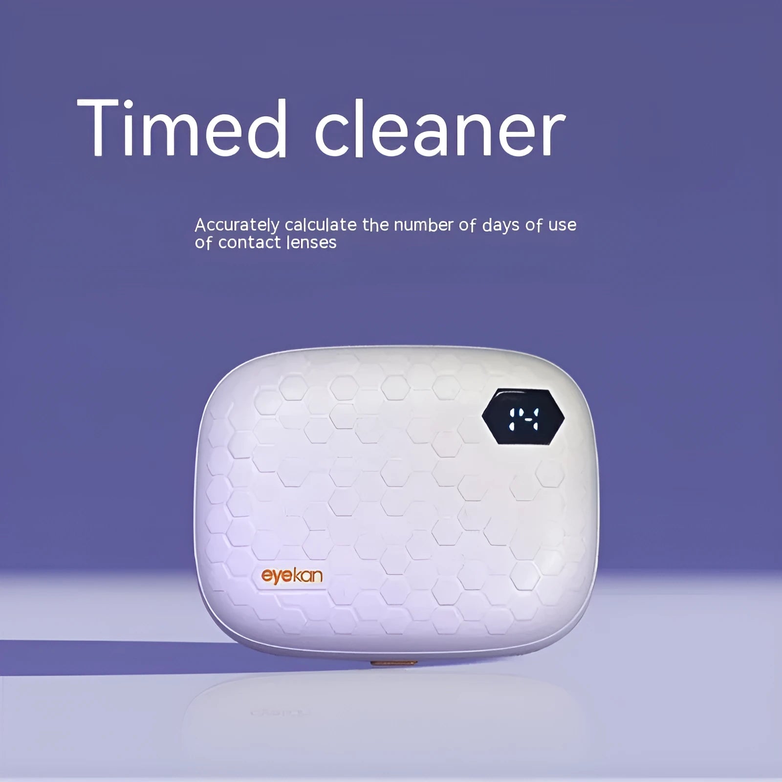 Pearl white automatic ultrasonic flushing instrument for cleaning glasses on a table.