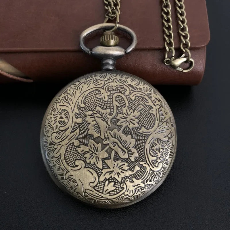 Dragon bone stone bronze pocket watch 13mm thick casual British clothing accessory