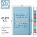 A5 imitation leather notebook with French fold binding, 100gsm paper, in seven colours