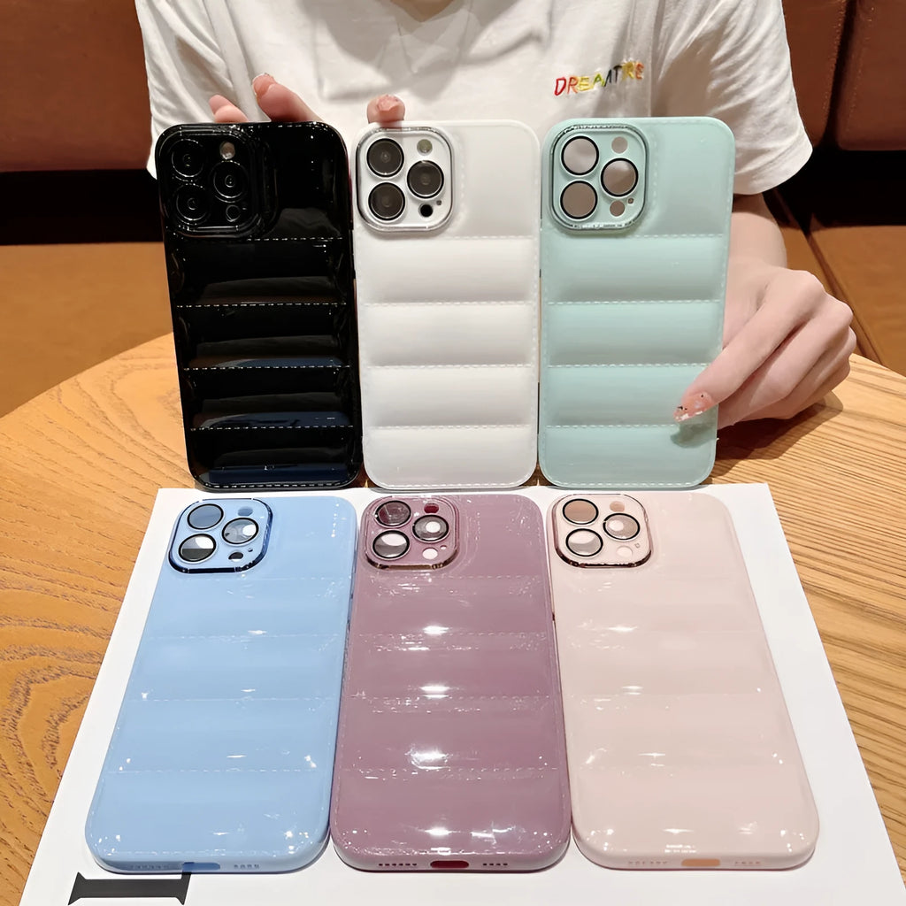Creative air cushion anti-fall solid colour TPU mobile phone case for iPhone, back cover in classic black