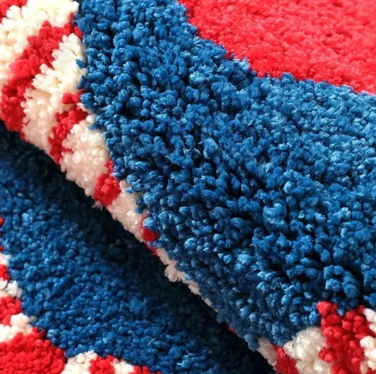 Cartoon plush bathroom mat 50x80cm thickened non-slip polyester fiber Christmas Stockings design